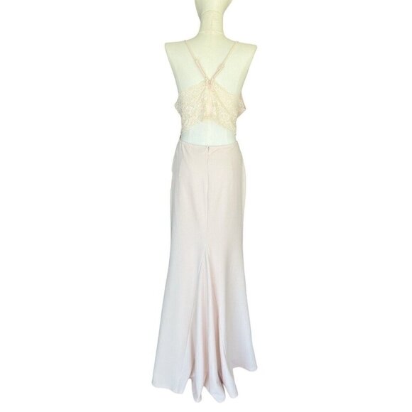 NWT Lulus V-Neck Adjustable Strap Open Lace Back Fishtail Hem Dress Women Sz XL - Picture 4 of 12